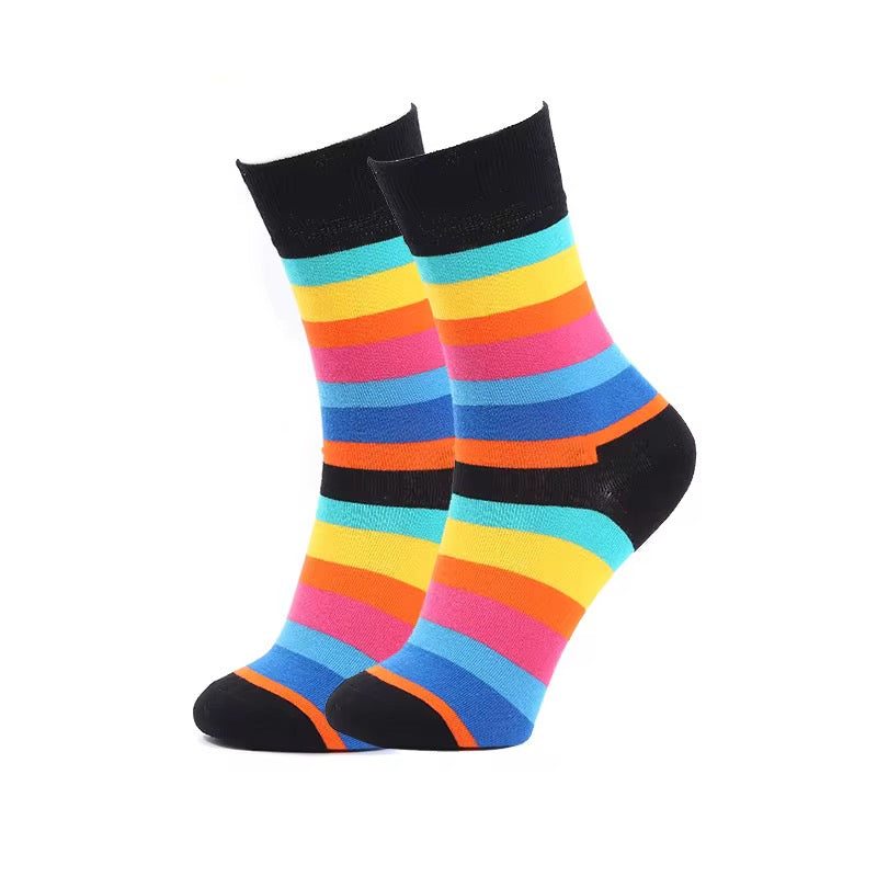Michael Archer Colorful Socks - Black Stripes