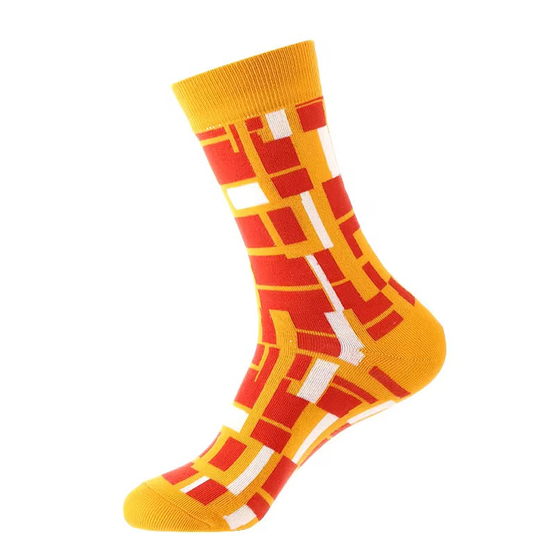 Michael Archer Colorful Socks - Orange Cyberpunk