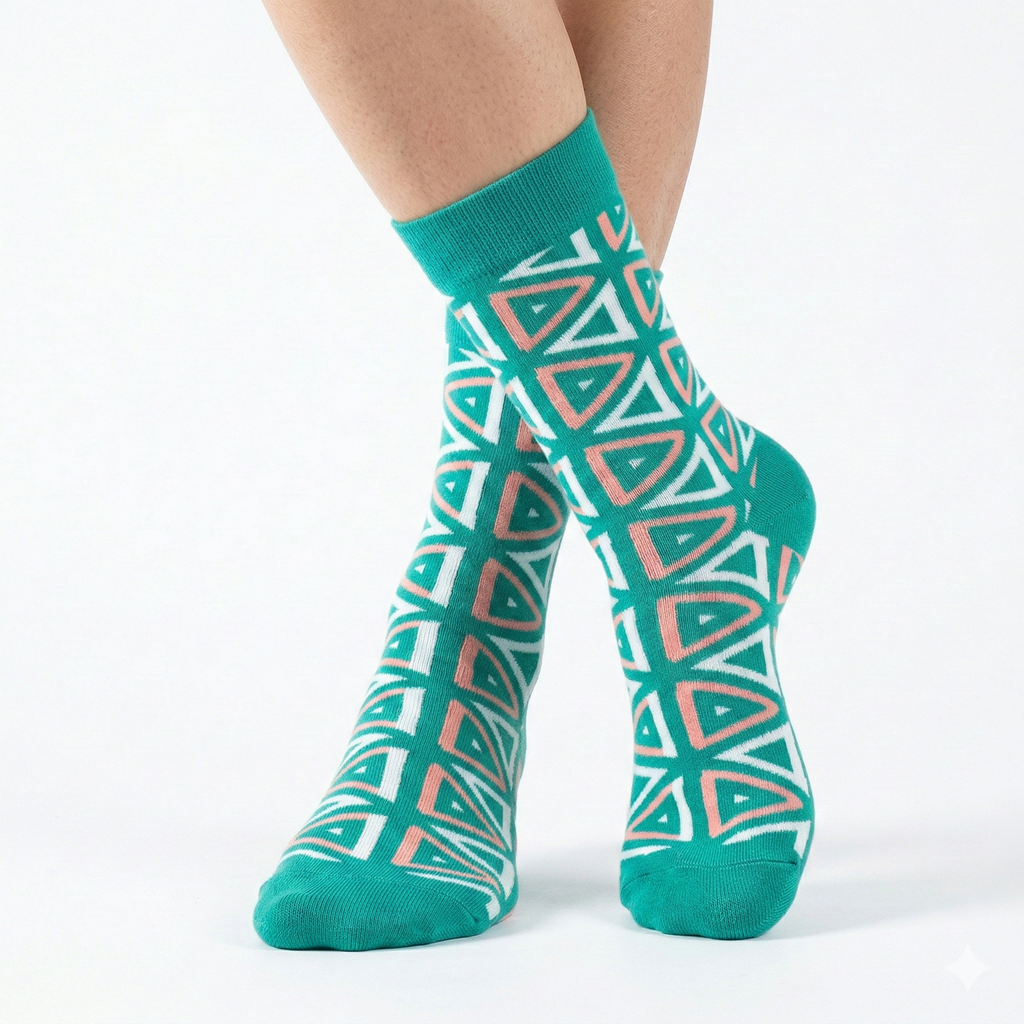 Michael Archer Colorful Socks - Green Cyberpunk