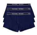 Three pairs of navy blue boxer briefs with 'Michael Archer' branding on the waistband.